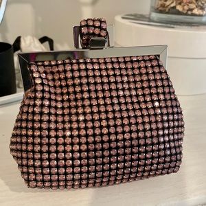 Topshop pink rhinestone evening bag NWT mint